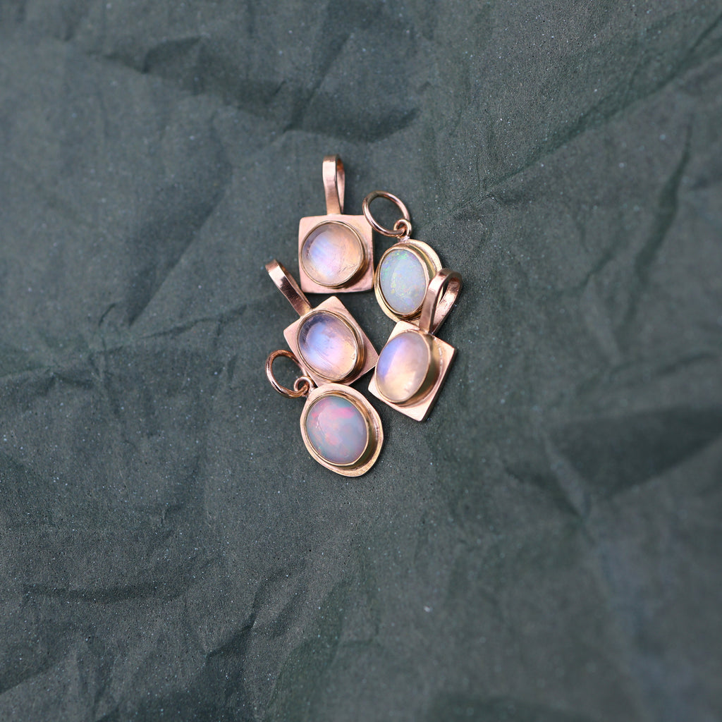 Trace Charm - Australian opal & 10k gold