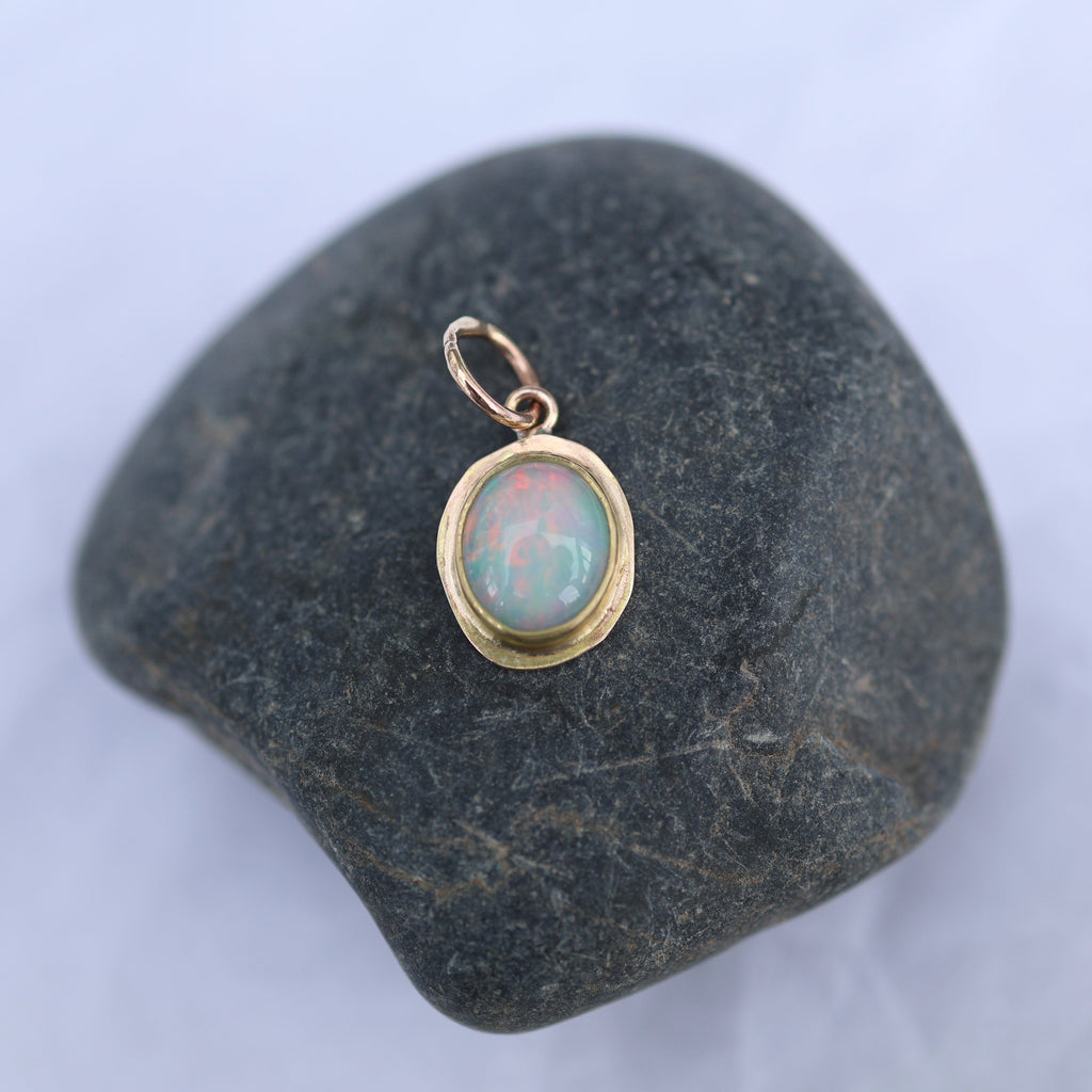 Trace Charm - Ethiopian opal & 10k gold
