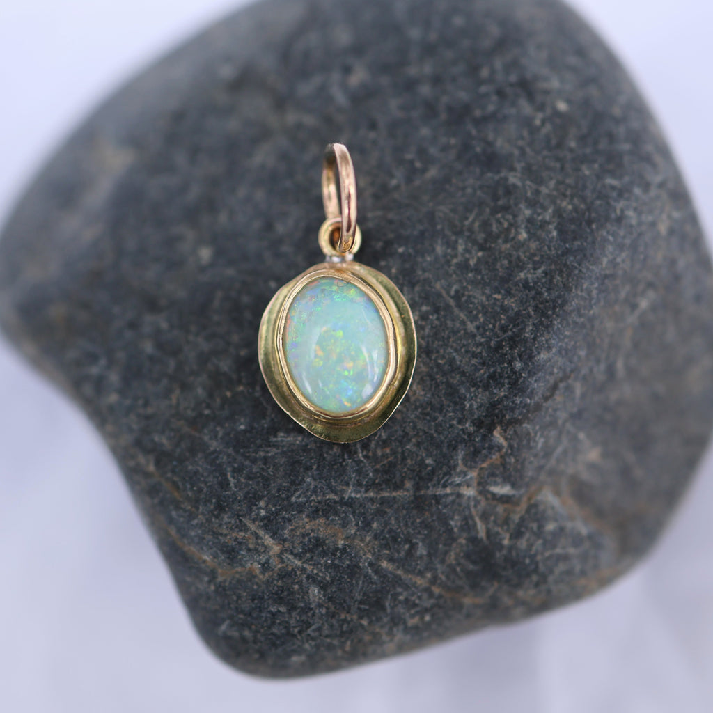 Trace Charm - Australian opal & 10k gold