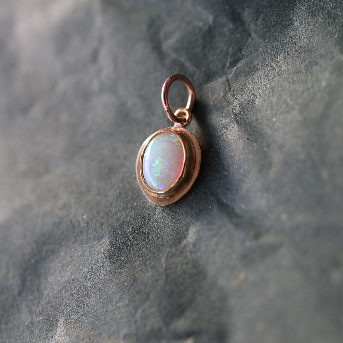 Trace Charm - Australian opal & 10k gold