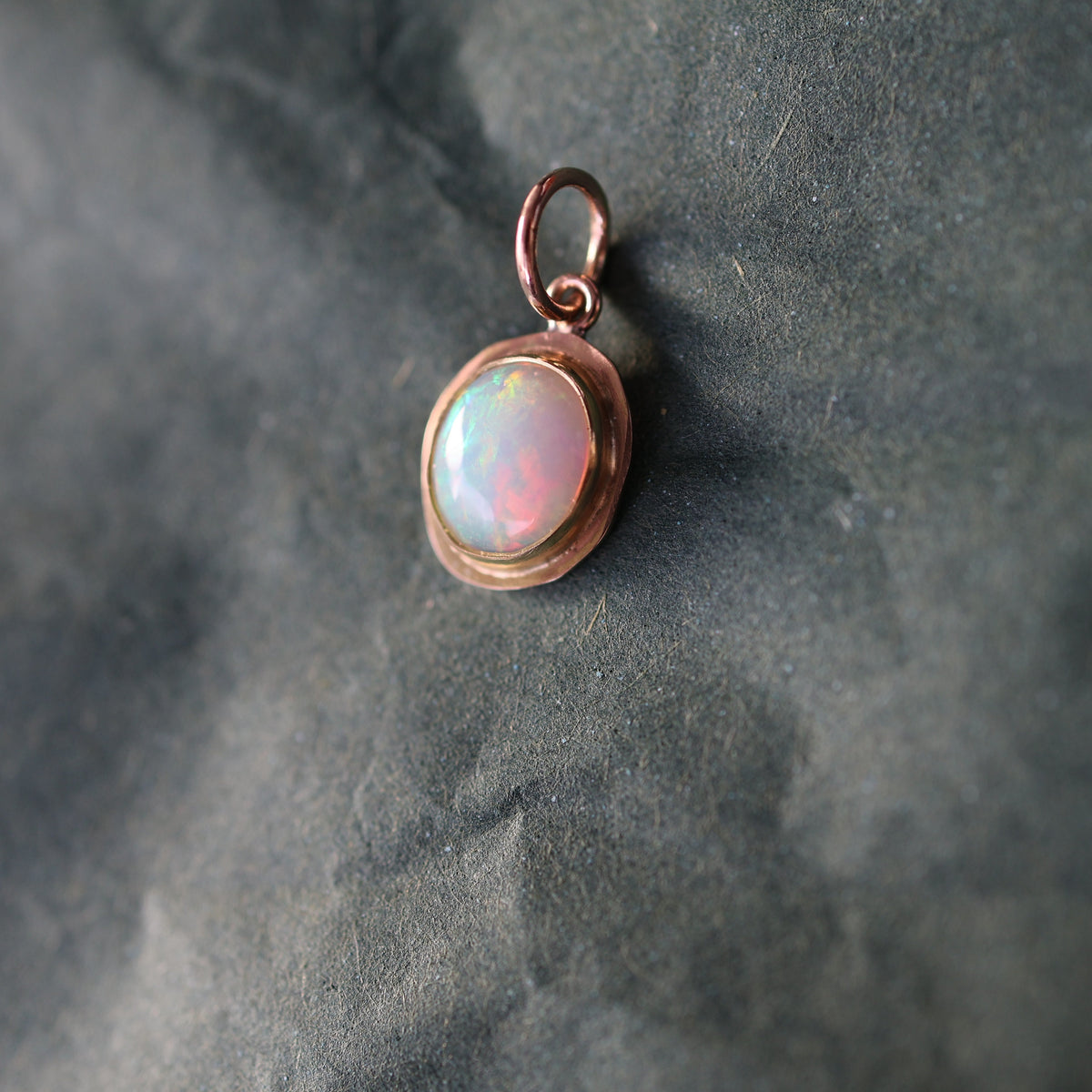 Trace Charm - Ethiopian opal & 10k gold