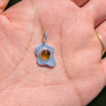 fried egg pendant made of silver and citrine 