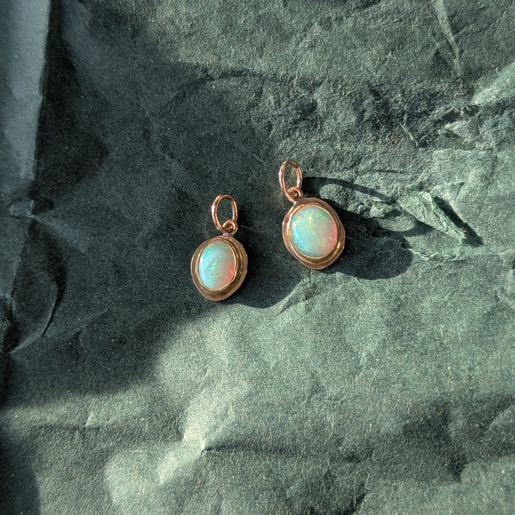 Trace Charm - Australian opal & 10k gold