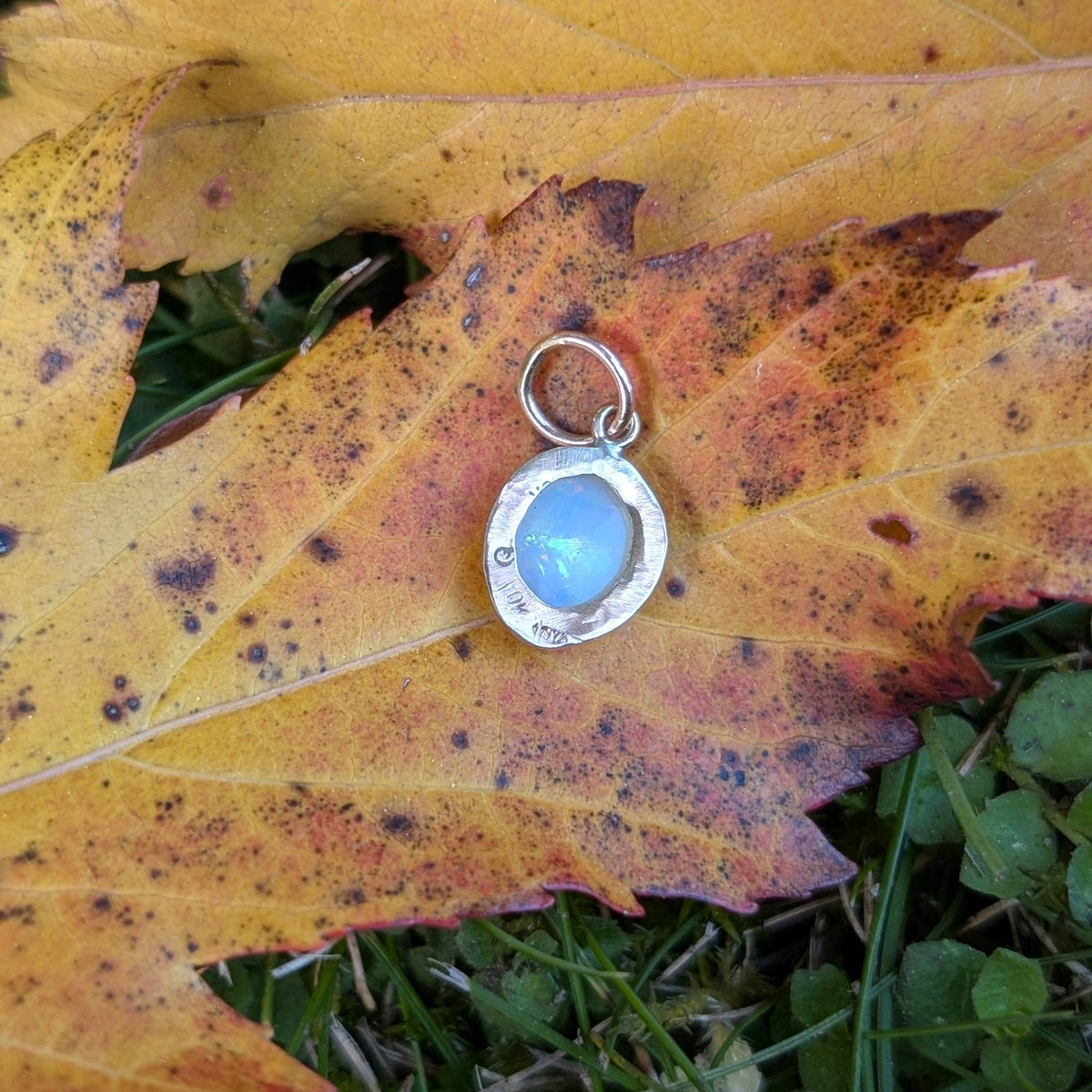 Trace Charm - Australian opal & 10k gold
