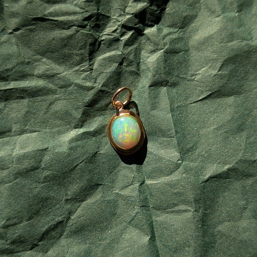 Trace Charm - Ethiopian opal & 10k gold