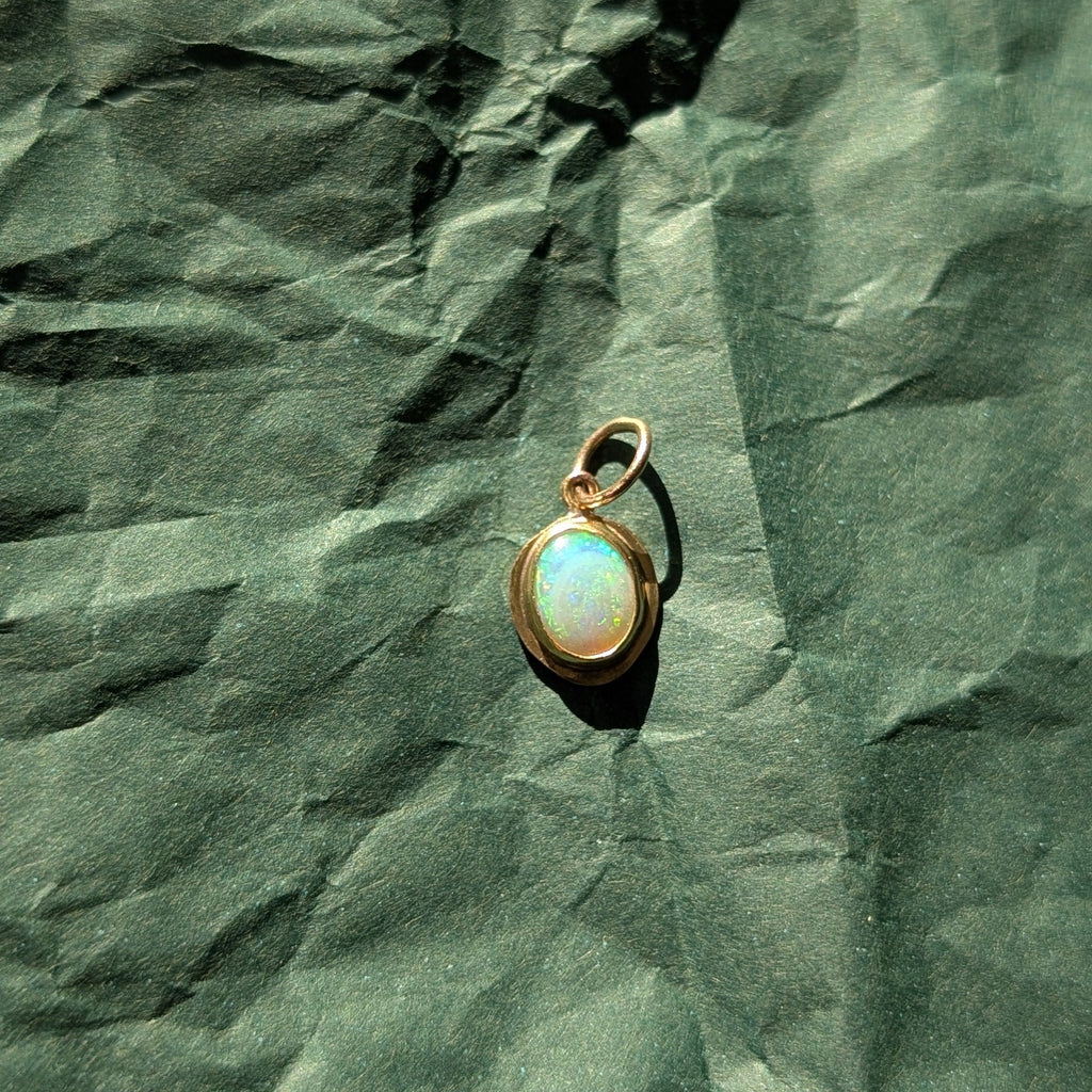 Trace Charm - Australian opal & 10k gold