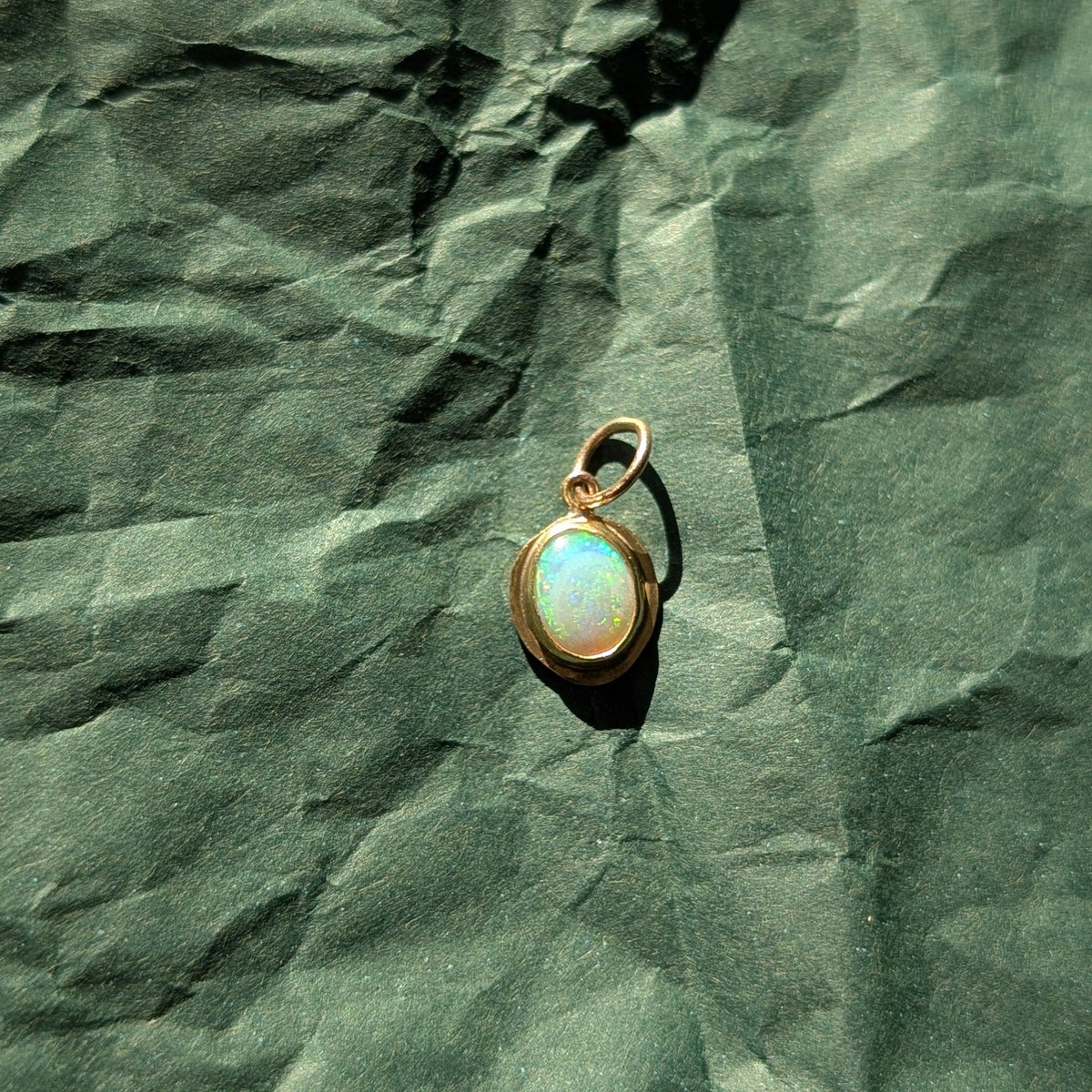 Trace Charm - Australian opal & 10k gold
