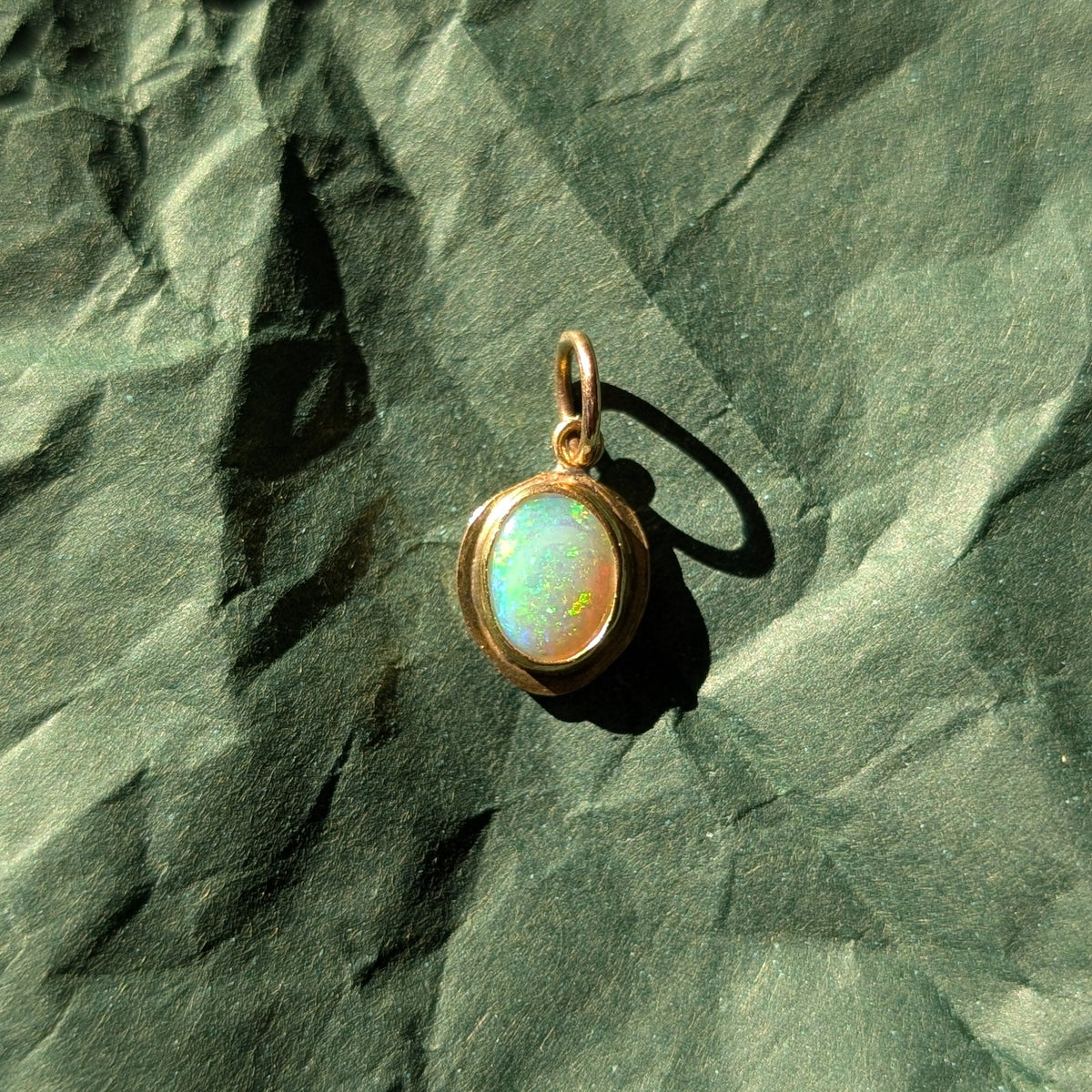 Trace Charm - Australian opal & 10k gold