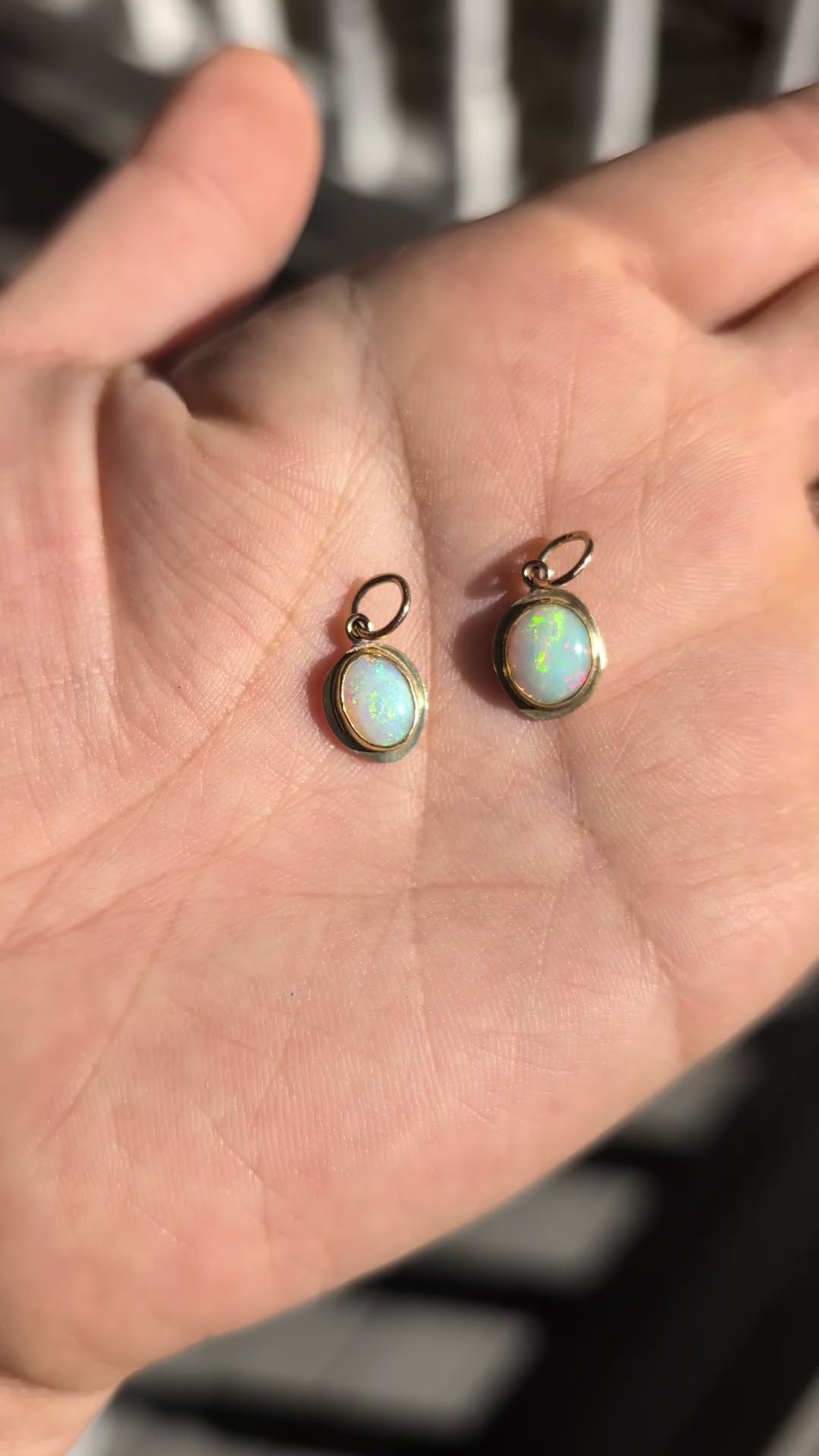 Trace Charm - Australian opal & 10k gold
